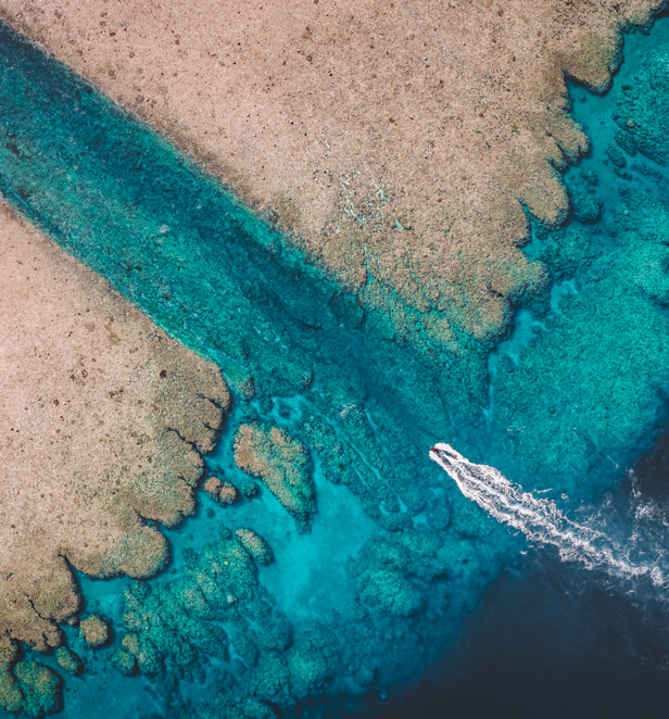 Aerial view of Rowley Shoals