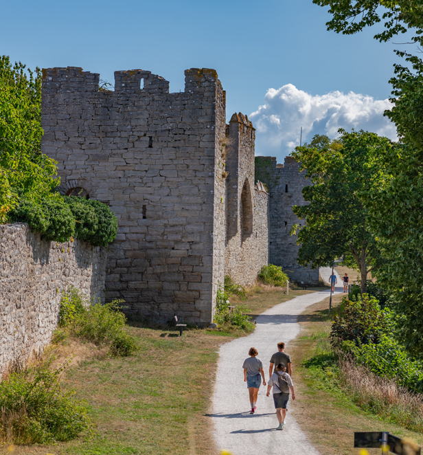 People walking by Visby, Sweden